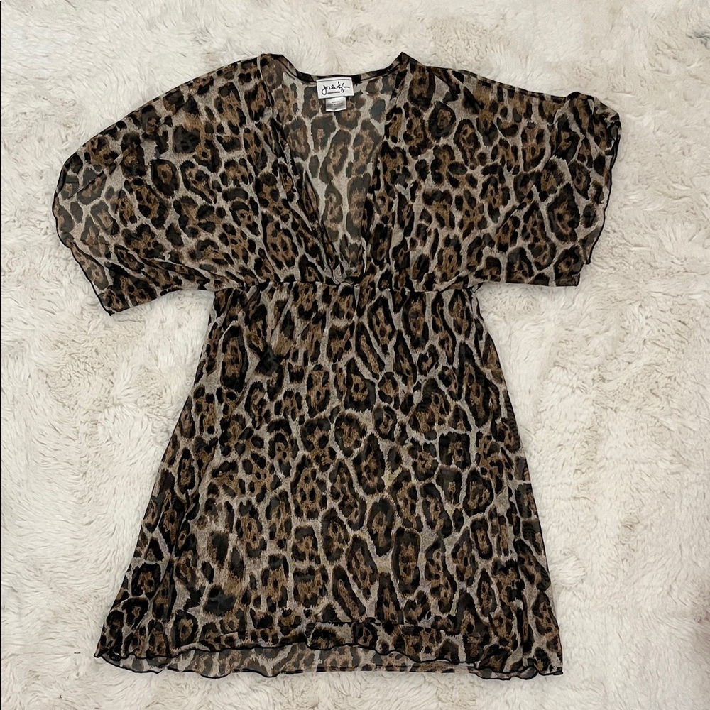 Leopard Bathing Suit Coverup Dress